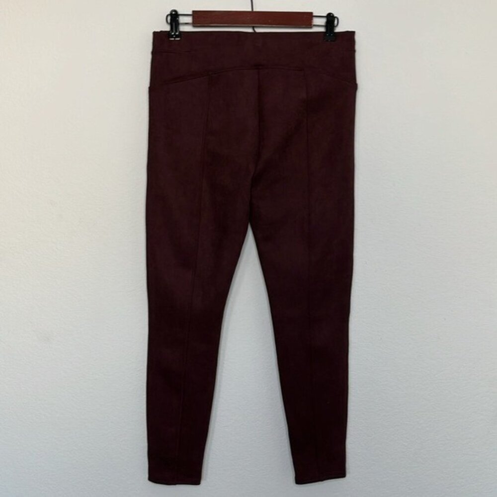 SPANX Suede Legging Wine color size Large Petite Women’s‎ clothing - Picture 5 of 12
